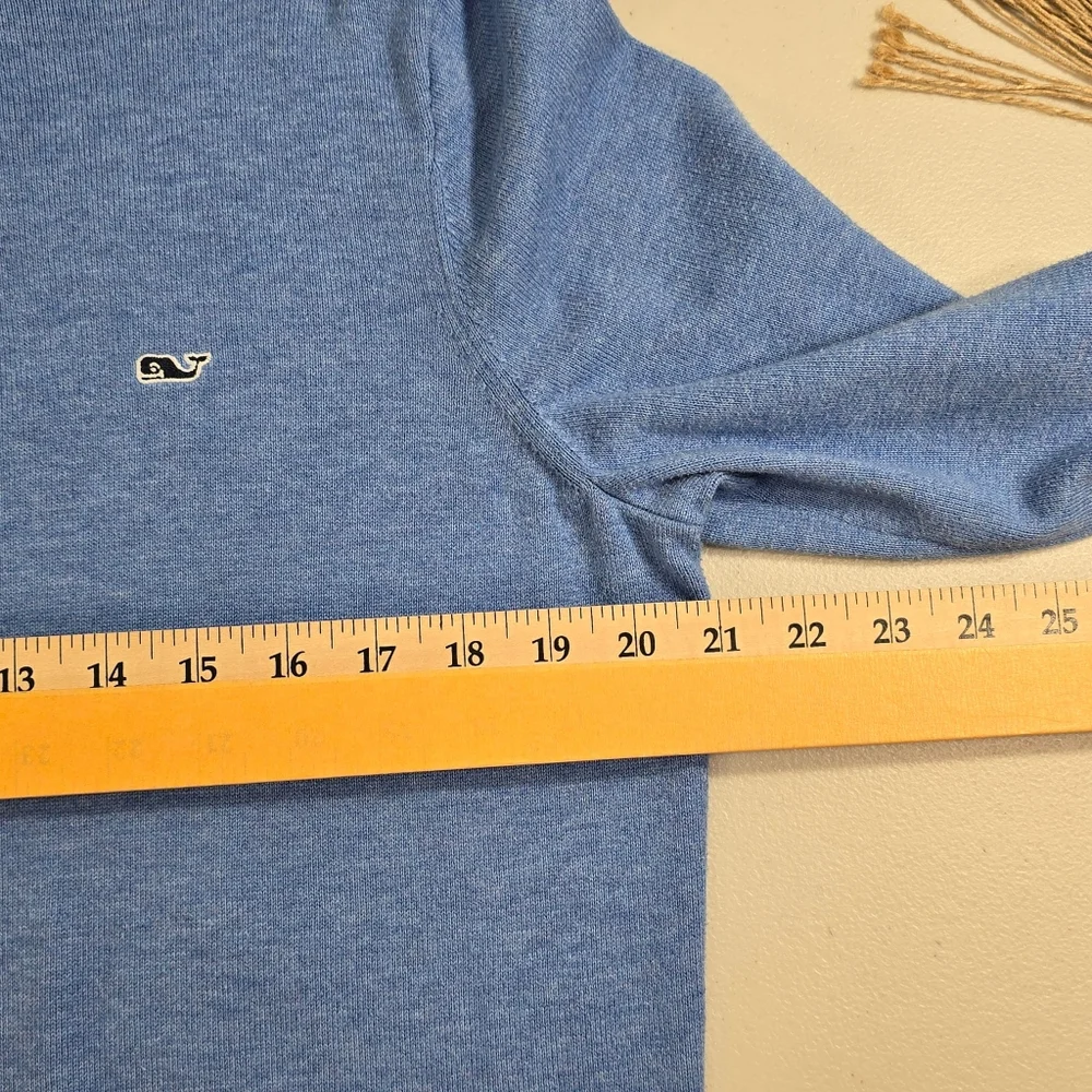 Vineyard Vines Performance Men's Medium 1/4 Zip Sweater Mock Neck Blue Stretch